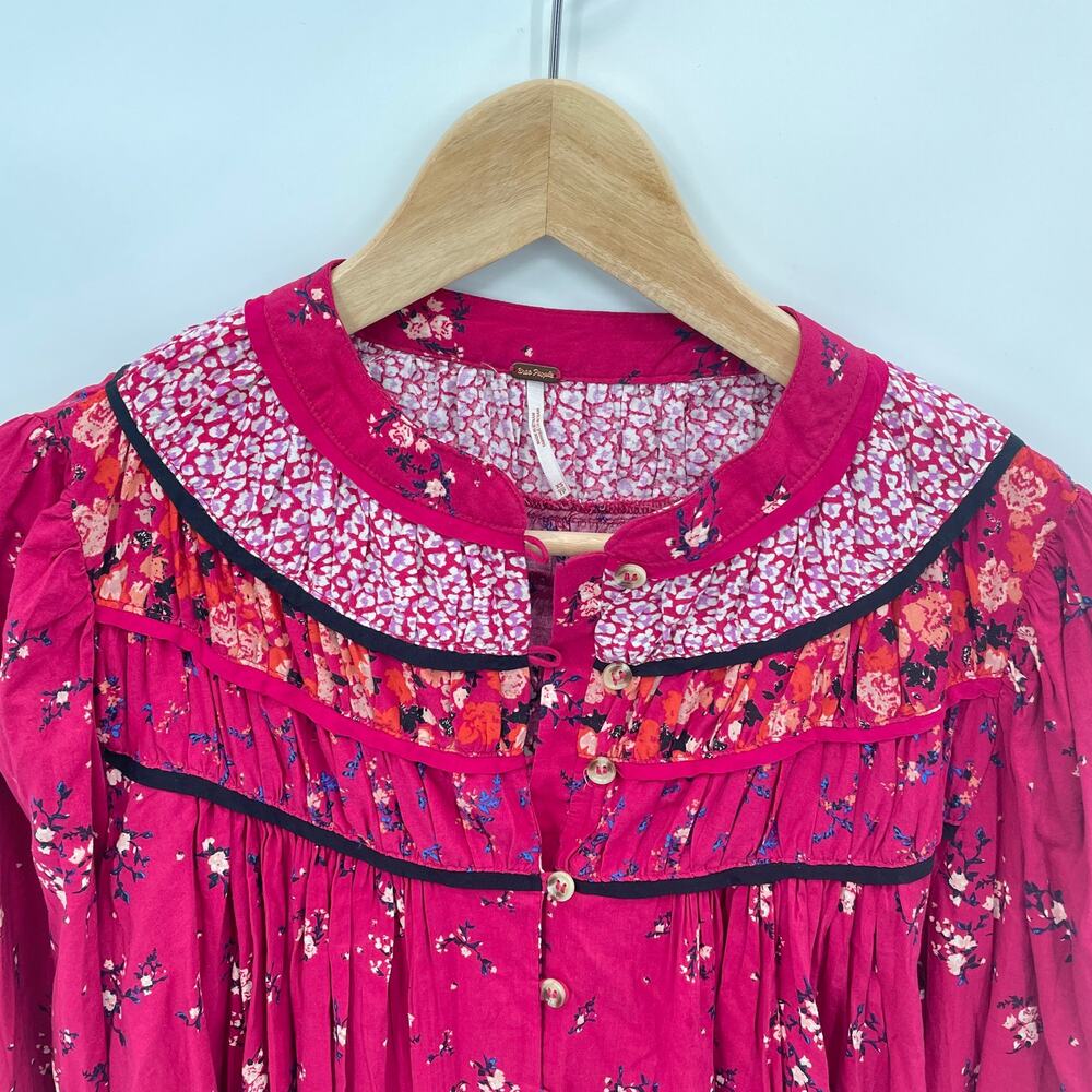 FREE PEOPLE NWT Paloma Multi Print Blouse // XS - Picture 6 of 14